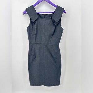 Banana Republic Dark Gray  Sheath Dress Structural Details Size 4 Stretch